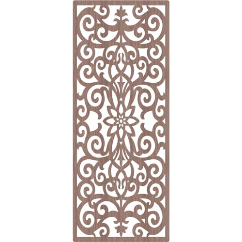 Image of Buel Decorative Pierced Fretwork Wood Wall Panels, 31 3 /8 inchW x 79 3 /8 inchH x 3 /8 inchT, Walnut