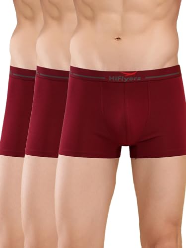 Image of HiFlyers Men's Cotton Spandex Odour-Free, Long Lasting Comfort, All Day Fresh and Confidence Dark Knight Collection Solid Trunks