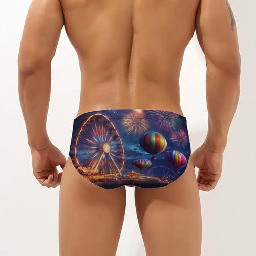 Ferris Wheel Mens Swim Briefs Quick Dry Swim Trunk Bikini Underwear Swimsuit2