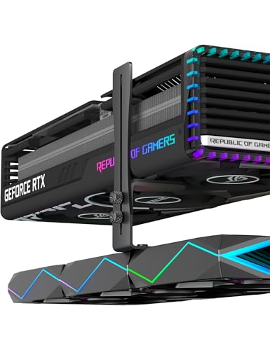 upHere GH9K Grafikkarten Halterung Höhenverstellbare GPU Stütze mit 3-facher Tragkraft Anti-Shake GPU Support ohne Werkzeug Grafikkarten Stütze gegen Durchhängen für alle Grafikkarten/PC Gehäuse