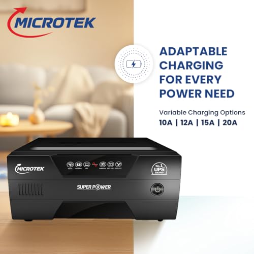 Image of Microtek Inverter for Home, Office & Shops | Super Power New 1200 12V Pure Sine Wave 1115VA / 925W UPS | Wide Voltage Range | High Efficiency | 3 Years Warranty