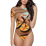 YYHWHJDE Women'S Tight Fit Onesie Soften Crew Neck Short Sleeves Adults Funny Flip Flops Slippers Art Pattern, Black, XX-Large-3X-Large