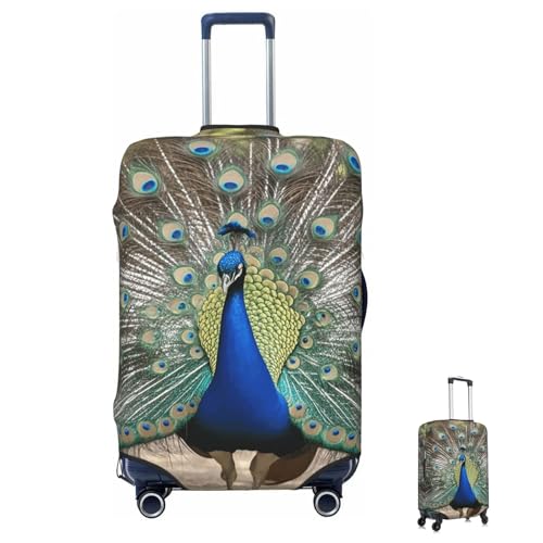 Luggage Cover Washable Elastic Suitcase Covers Blue Peacock Travel Baggage Cover Fashion Anti-scratch Suitcase Protector Decoraitve Covers Fits 18-32 Inch Luggages Large