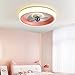 YUNLONG Φ50 cm wentylator LED z oświetleniem sufitowym i pilotem zdalnego sterowania 3 prędkości sypialnia ściemniany wentylator lampa sufitowa z timerem nowoczesny salon cichy wentylator sufitowy, różowy