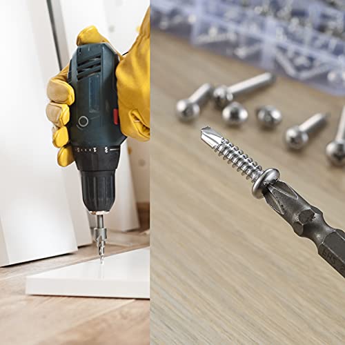 M4.2 Selbstschneidende Schrauben, 410 Edelstahl Selbstbohrende Schrauben, Runde Kreuzkopf Flachkopf Holzschrauben für… – Bild 7