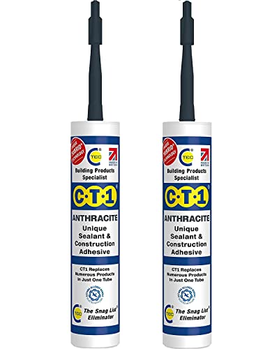CT1 - Building Sealant & Adhesive Snag Tube for Virtually Any Material (Anthracite Twin Pack) (CT1-Twin-Pack)