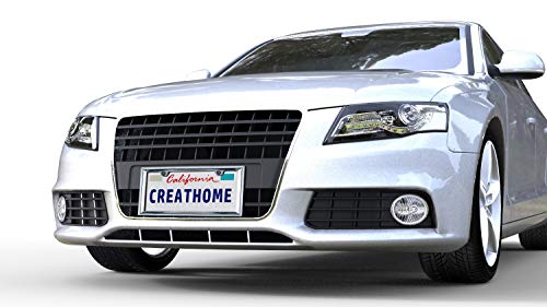 Creathome 3D Chrome License Plate Frames, Pure Zinc Alloy Metal (Triangle Patterned) #TOP5