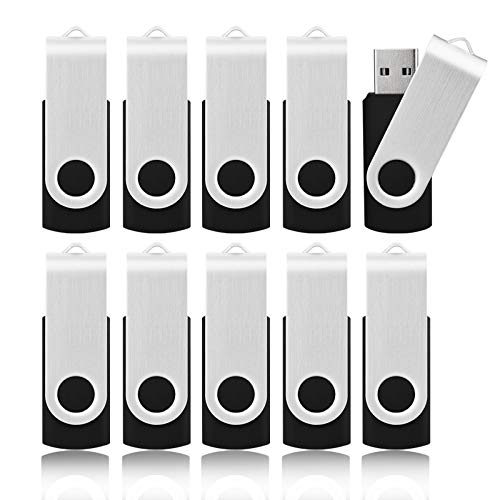 Image of Kootion 20pcs 1GB USB Flash Drives 1G Flash Drives Memory Stick Swivel Thumb Drives, Black