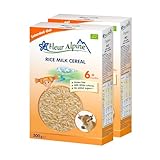 FLEUR ALPINE Organic Rice Milk Baby Cereal - Baby Porridge Pack x2 for Deliciously Smooth Breakfast Meals | Nutritious and Easy to Make Gluten Free Cereal 6+ Months with No Added Sugars | 2x5 Servings