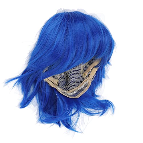Blue wig courte pour vos soirées cosplay, fêtes costumées et Halloween
