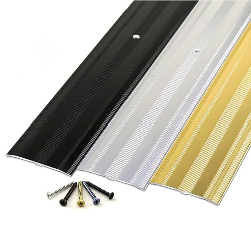 90cm Aluminum Door Threshold Transition Strip, Laminate Floor Cover Strips, Transition Profile, For Carpet Threshold Transition Height Less Than 2cm(Black)