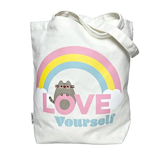 Blueprint Collections Pusheen Bolsa de lona | Bolsa de libros de 33 x 36 cm | Bolsa de playa | Bonita bolsa de compras | Bolsa de compras reutilizable | Regalos Kawaii | Regalos Pusheen | Papelería