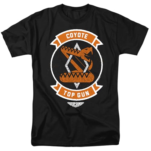 T-shirt Top Gun Coyote imprimé vintage noir de qualité
