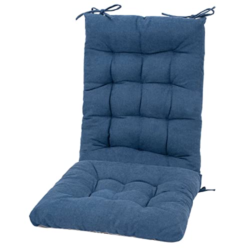 POMIU Rocking Chair Cushions Sets Indoor Office & Dining Chairs (Prussian Blue)