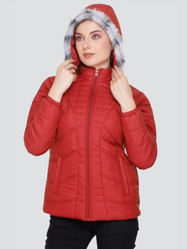 Image of RARE TIMES Women's Stylish Solid Full Sleeves Jacket | Winter Wear Quilted Jacket for Travelling | Regulaer Fit Puffer Jacket For Women
