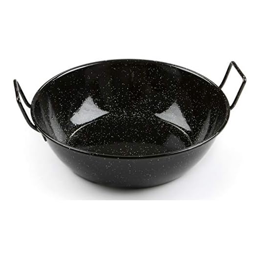 Garcima 5020003 – Padella Doppia Honda, con manici, smaltata 28 x 28 x 14 cm Nero