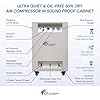 California Air Tools 8010DSPCAD 1.0 HP Ultra Quiet & Oil-Free Air Compressor in Sound Proof Cabinet, 8 Gallon Steel Tank, 40 dBA Noise Level, with Automatic Drain Valve, Air Dryer, and Aftercooler