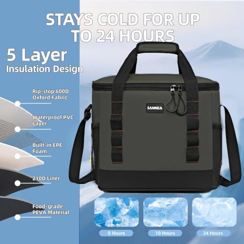 Image of Backpack Cooler Insulated Leakproof, Soft Cooler for Outdoor Camping Hiking