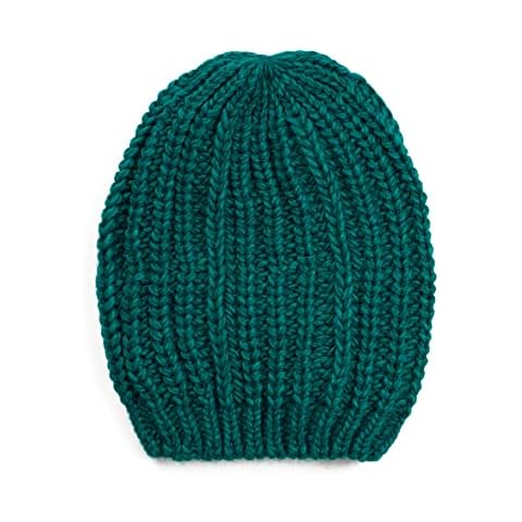 Pullmer Women's Winter Hat, Lined Knitted Hat, Winter Hat, Slouch, Knitted Beanie, Made in EU, blue-green, 57/60 cm Cover