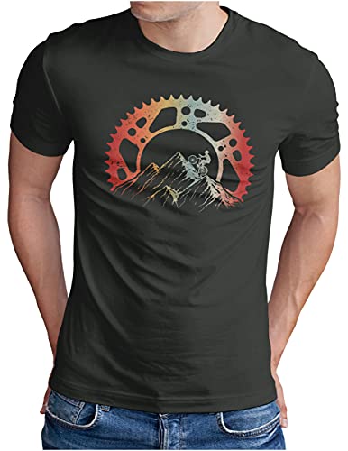 OM3 Mountain Bike T-Shirt - Herren - Fahrrad Offroad Mountainbike MTB - Dark Grey L