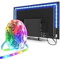 Tira LED 5M, RGB Bluetooth Luces LED Habitación, Retroiluminación de TV USB con Sincronización de Control de Aplicación con Música, para TV de 65-75 Pulgadas, Cine en Casa, Dormitorio, Sala de Estar