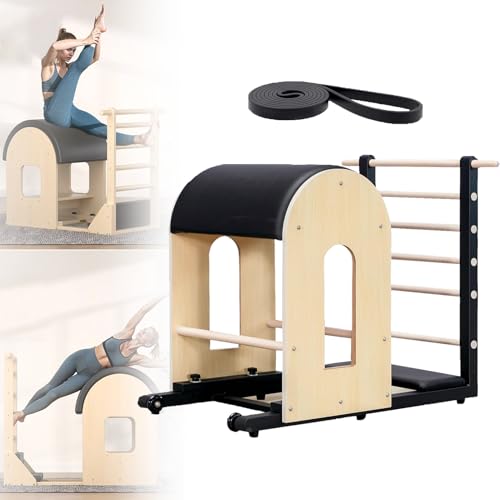 NzEupno Barrel Ladder pour Pilates, éQuipement D'EntraîNement pour DéVelopper La Force Et La Souplesse, Outil D'EntraîNement pour L'éQuilibre, pour Salle De Pilates à Domicile Ou en Studio Black