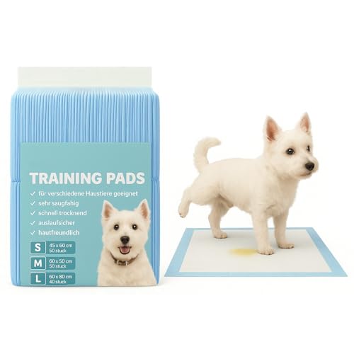 HappyPaw Hunde Trainingspad für Hunde und Welpen auslaufsiche Unterlage Trainingsmatte mit schnell trocknender Oberfläche 45x60 cm (50 Stück)
