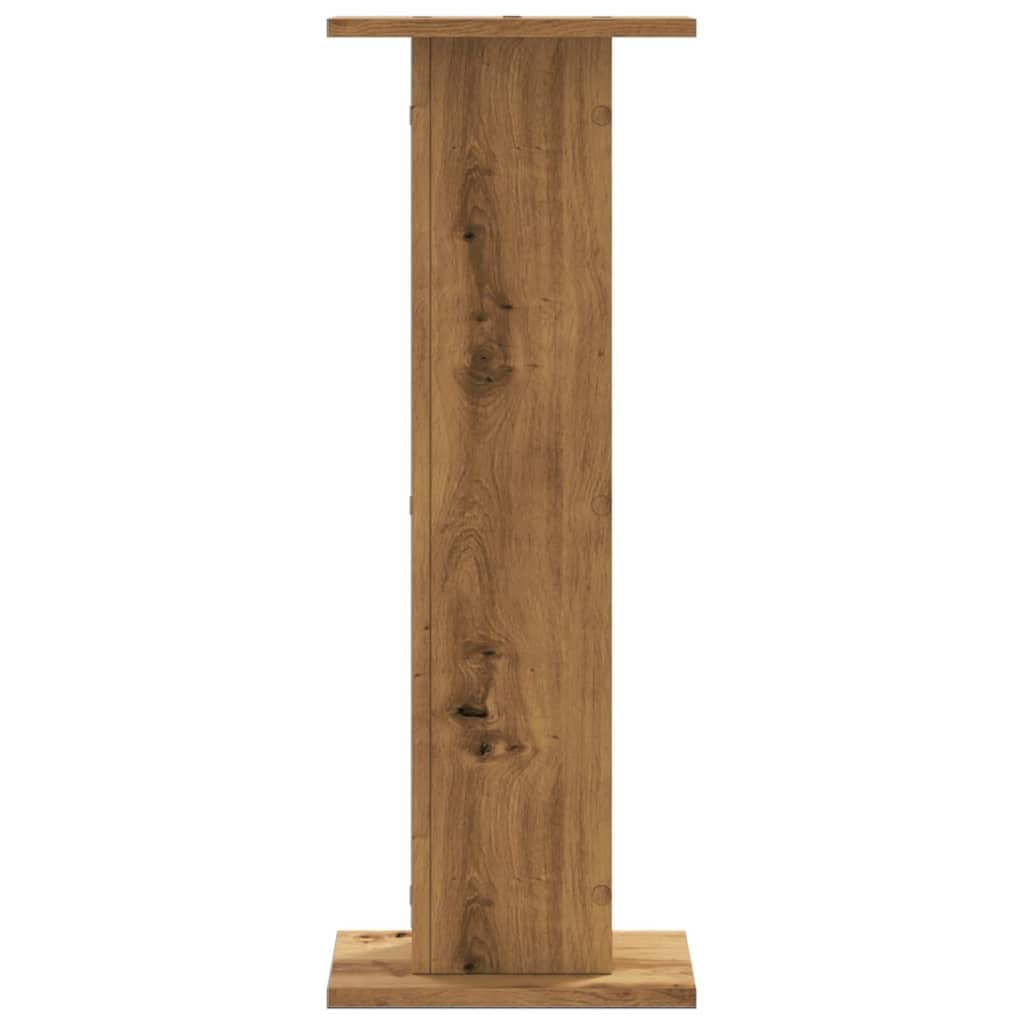 Stojak na Głośniki, Wykończenie Dębowe, Drewno Konstrukcyjne, 2-częściowy Zestaw, do Nowoczesnego Salonu lub Kina Domowego (30x30x80cm)