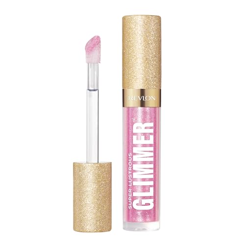 Revlon Super Lustrous Glimmer Gloss – Gloss repulpant lèvres hydratant, lip gloss brillant, maquillage pour les lèvres, 002 Pink Prisma, 3,8 ml