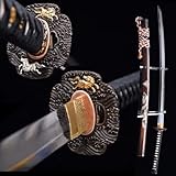 HERO SWORD Advanced Japanese Nugui Polishing Katana Razor Sharp Clay Tempered T10 Steel Samurai Sword The Spirit of Horse and Dragon Theme Cool Sword