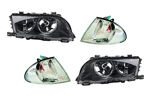Johns, Faros delanteros para BMW Serie 3 E46 a partir de 98 – 01 Set negro H7-H7 Li. Re. m. intermitente