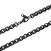 HZMAN 2mm Rolo Chain for Men Women Black Stainless Steel Men's Chain Necklace Round Box Link Chain Necklace 16-30 Inch (18in)
