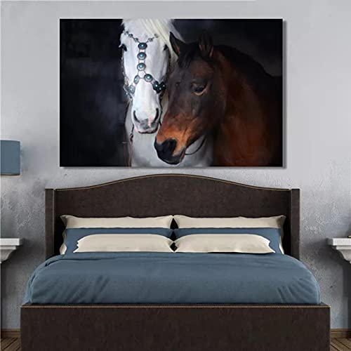 Carteles e impresiones artísticos de moda con fotos de animales, arte de pared, pintura en lienzo, imágenes de amantes de los caballos para la decoración del hogar de la sala de estar-16x24 inch Cover