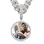 36 Silver Circle Pendant+12MM Cuban Chain
