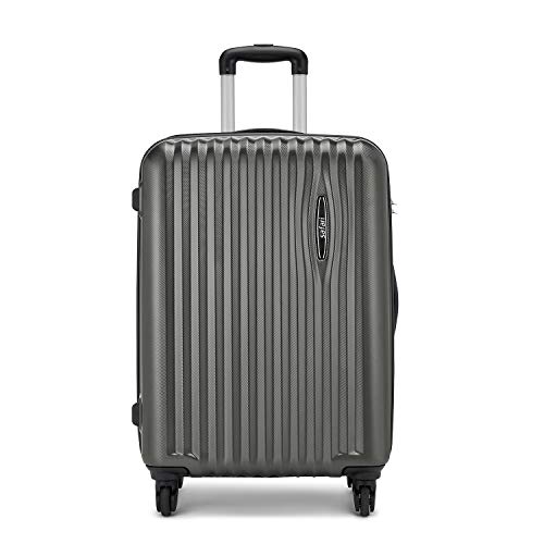 Image of Safari Glimpse 79cm Large Check-in Trolley Bag Hard Case Polycarbonate 4 Wheels 360 Degree Wheeling System Luggage, Trolley Bags for Travel, Suitcase for Travel, Gun Metal