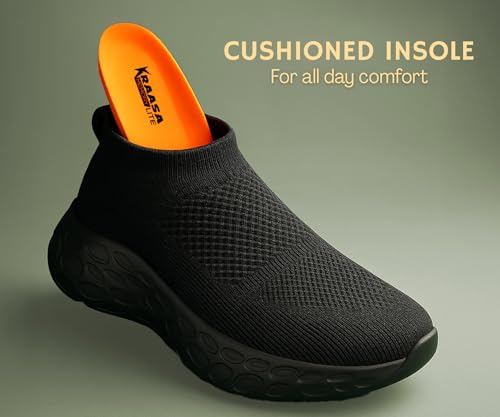 Image of Kraasa Walking Shoes for Men Height Increasing Sports Shoes Ultra Grip Soft Sole Gym Shoes Workout Lightweight Running Shoes for Men