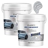 GLAINTE Upgrade Epoxy Concrete & Garage Floor Paint Coverage of 90 SQ.FT, Marble Effect Floor Coating Kit for Interior/Exterior - Contains Real Sand