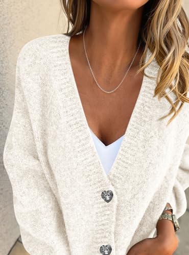 PRETTYGARDEN Cardigan Sweaters for Women Trendy Fall 2025 Long Sleeve Button Down Oversized Chunky Knit Sweater Outerwear