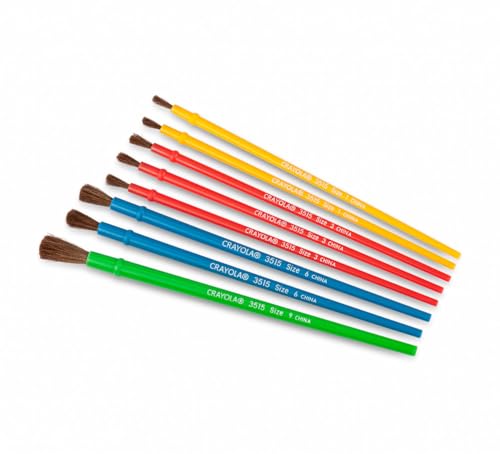 Image of Crayola Kids Paint Brush Set (8ct), Painting Supplies for Kids, Assorted Sizes, Kids Arts & Crafts Supplies for Elementary & Preschool