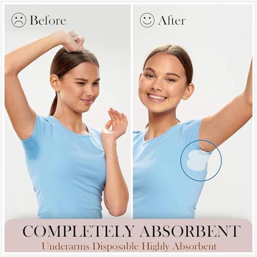 Image of Disposable Under-arm Sweat Pads for Men & Women - Highly Absorbent Cotton Sweat Shields, Peel-Off Adhesive, Odour Control & Anti-Stain Underarm Liners - Pack of 30