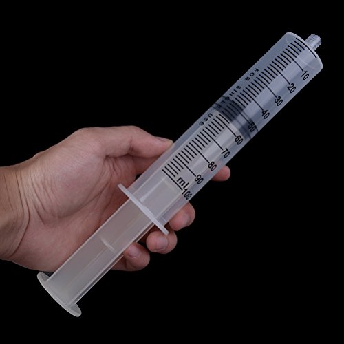 Buytra 2 Pack 100ML Plastic Syringe with Handy Tubing 80cm Long for Injecting, Drawing Oil, Fluid and Water