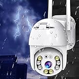 La cámara IP para exteriores está equipada con una vigilancia panorámica de 360 grados sin ángulos muertos, con doble función de rotación de inclinación y control de aplicación que te da una sensación más segura y segura.