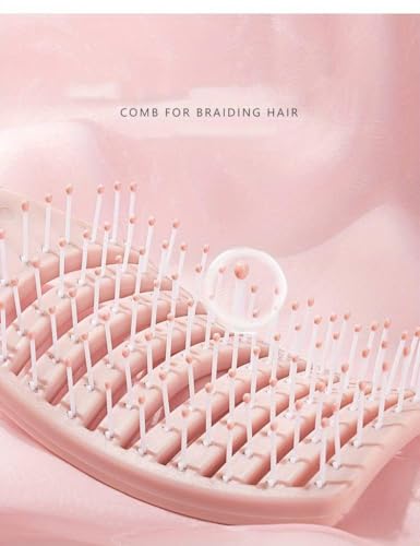 Image of KIMEE Detangling Hair Brush for Women and Men, Painless Curly and Straight Hair Brush for Wet or Dry Hair, Ergonomic Hairbrush Comb for Home, Salon, and Personal Use (Pink)