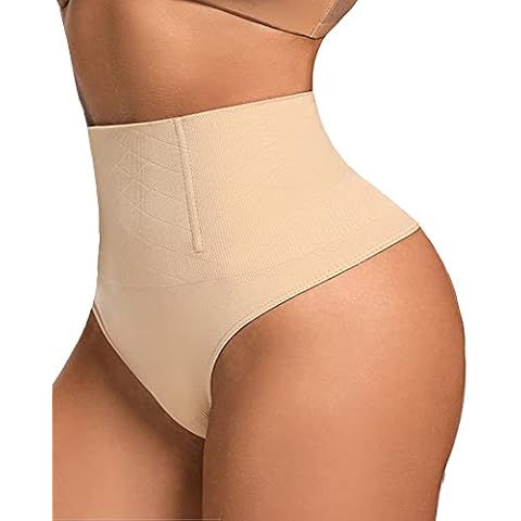 VENDAU Tummy Control Thong Shapewear Thong High Waisted Thongs Shaper Girdle Tummy Control Panties Lower Waist Tuck Underwear, Nude, XL Cover