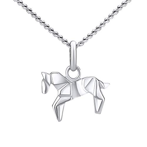 Preisvergleich Produktbild SILVEGO Unisex Halskette aus 925 Sterling Silber Origami Pferd