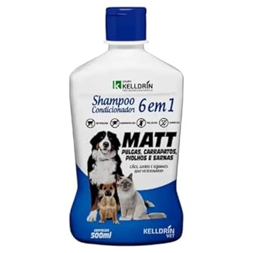 Shampoo e Condicionador Matt 6x1 Anti Pulgas Carrapatos, Piolhos e Sarnas