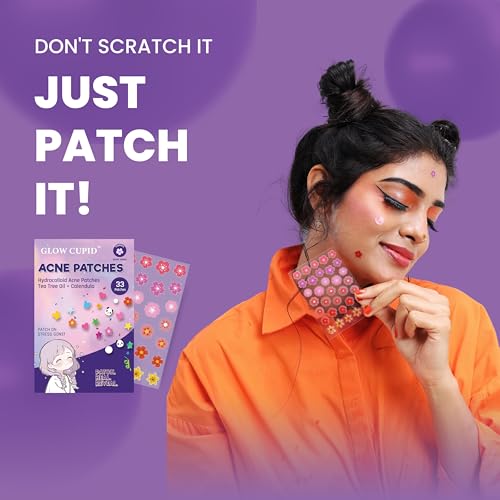 Image of Hydrocolloid Acne Pimple Patch with Tea Tree Oil & Calendula | Fast Healing | Absorbs Pus & Oil | Waterproof & Skin-Friendly Pimple Patches | Flower Shape - 33 Patches.