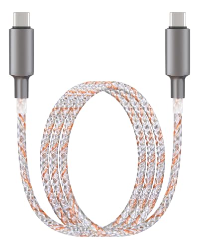 YANBORONSN Kabel USB C z podświetleniem LED, 66 W, płynący RGB LED, kabel do szybkiego ładowania, kabel typu C do typu C, do telefonu, tabletu, słuchawek (1 m / 3,2 stopy)
