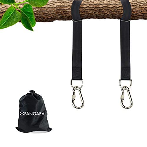 PANGAEA Tree Swing Hanging Straps Kit, 5FT/10FT/20FT/30FT, Heavy Duty Holds 2200LBS Extra Long, with Safer Lock Snap Carabiners & Carry Pouch Bag (20 FT)