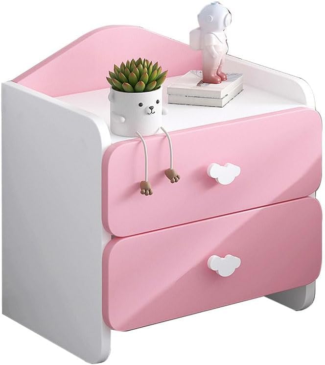 Table de chevet pour enfants rose et bleue idéale pour ranger les livres avant de s'endormir